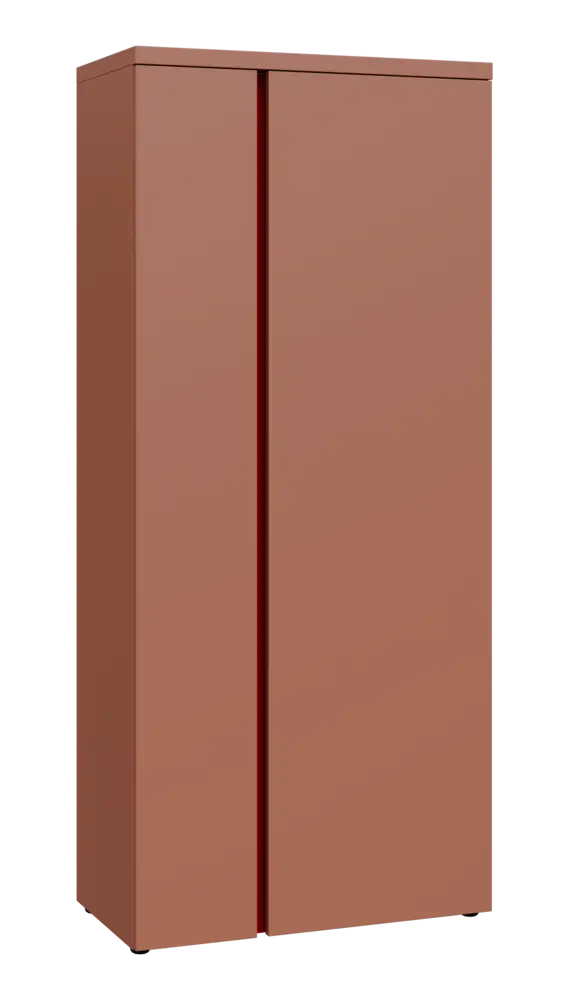 MHCSR 5 - 81 šatní skříň, 2-dveřová, výsuvné ramínko, 1820x800x400, pudrově hnědá, profil burgundy