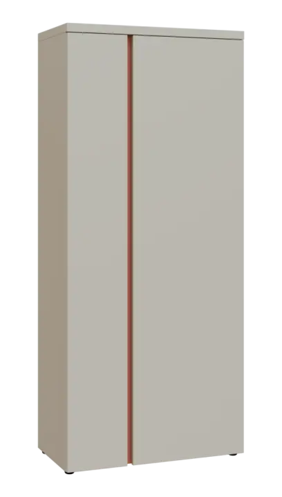 MHCSR 5 - 81 šatní skříň, 2-dveřová, výsuvné ramínko, 1820x800x400, teplá šedá, profil béžově růžový