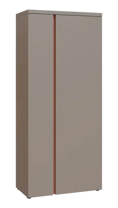 MHCSR 5 - 81 šatní skříň, 2-dveřová, výsuvné ramínko, 1820x800x400, taupe hnědá, profil béžově růžov