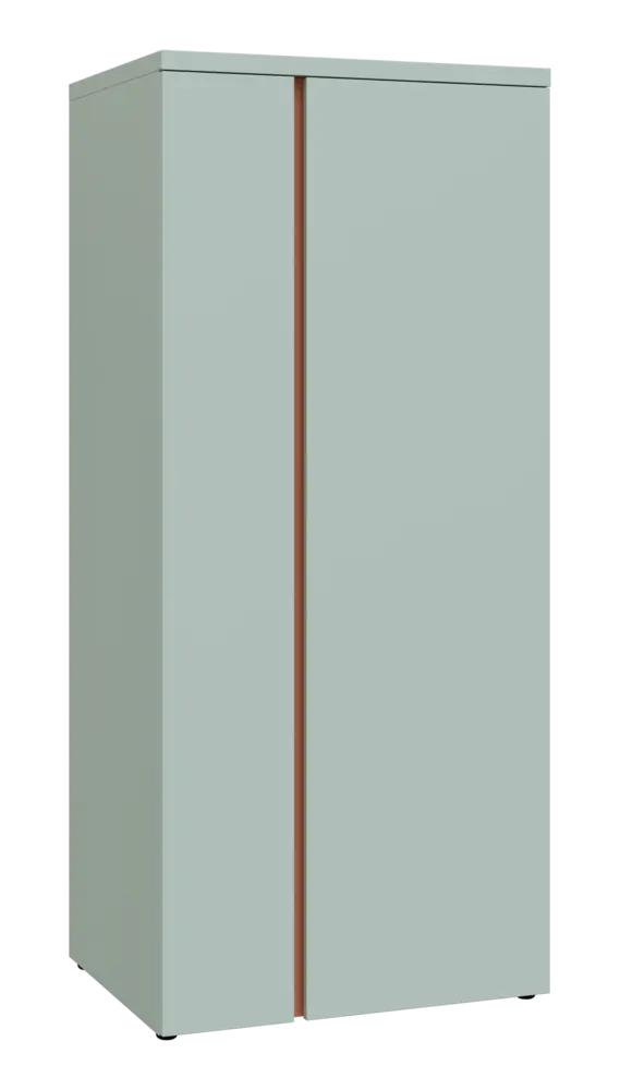 MHCST 5 - 82 šatní skříň, 2-dveřová, tyč, 1820x800x600, šedozelinkavá, profil béžově růžový