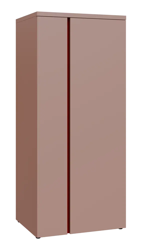 MHCST 5 - 82 šatní skříň, 2-dveřová, tyč, 1820x800x600, pudrově růžová, profil burgundy