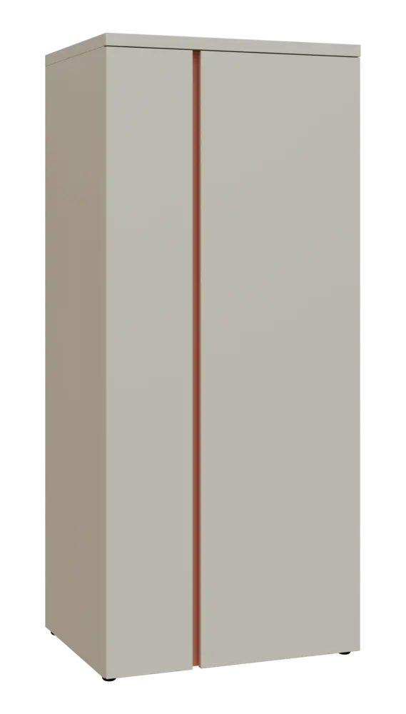 MHCST 5 - 82 šatní skříň, 2-dveřová, tyč, 1820x800x600, teplá šedá, profil béžově růžový