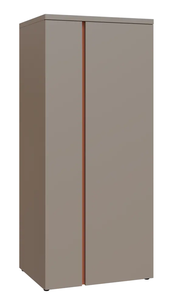 MHCST 5 - 82 šatní skříň, 2-dveřová, tyč, 1820x800x600, taupe hnědá, profil béžově růžový