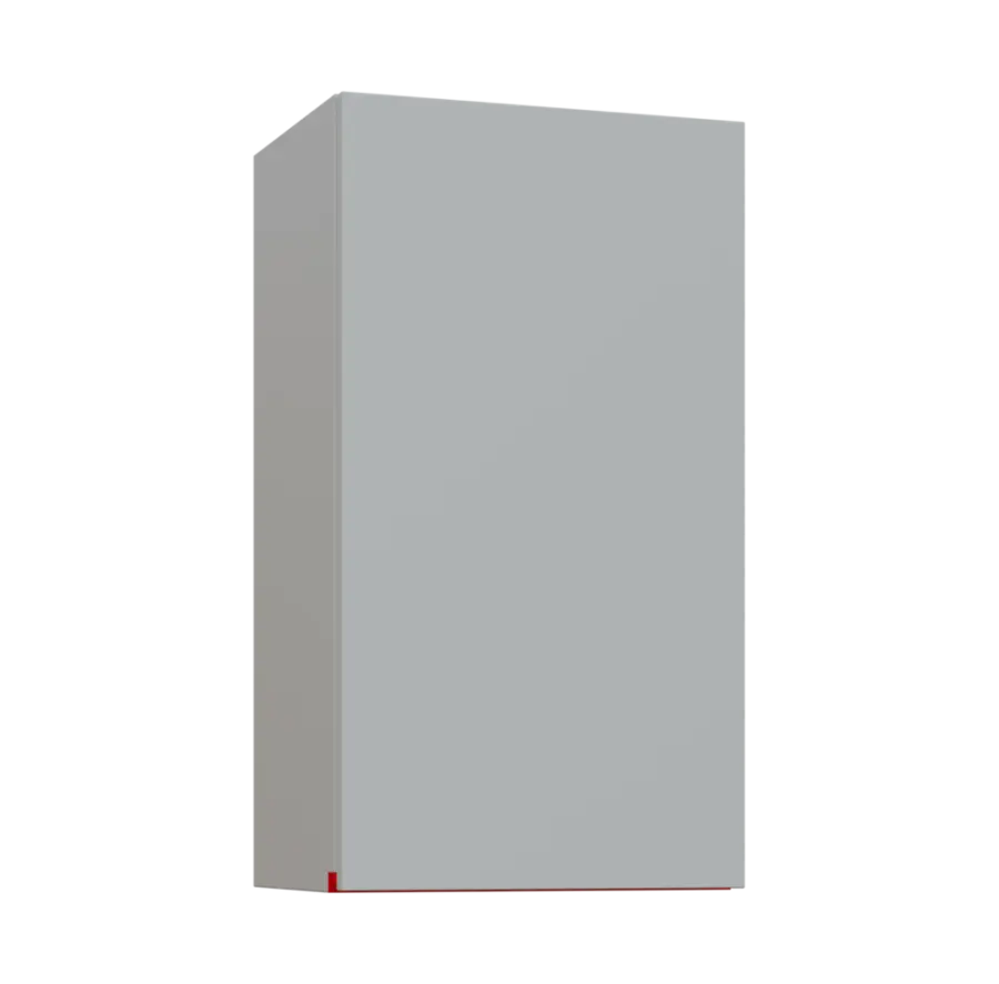 MHCH - 4D horní skříňka, 1-dveřová, pravá, 730x400x300, světle šedá, profil červený
