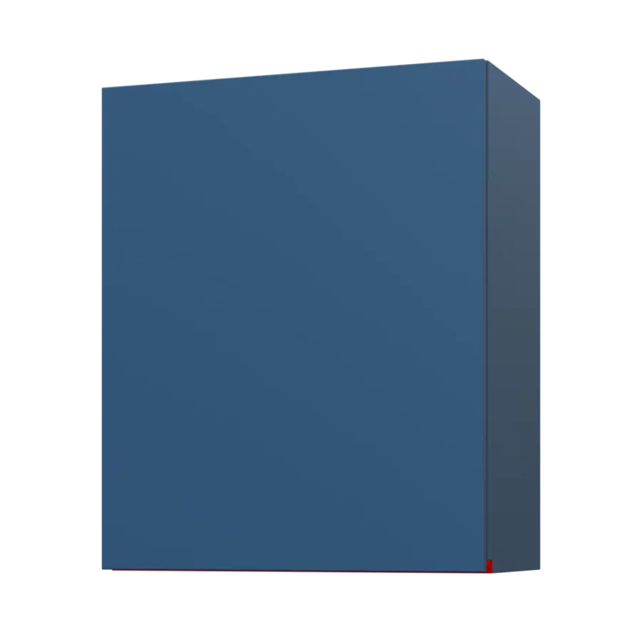 MHCH - 6D horní skříňka, 1-dveřová, levá, 730x600x300, hlubinná modrá, profil červený