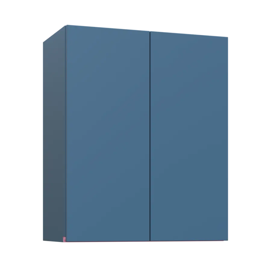 MHCH - 6D2 horní skříňka, 2-dveřová, 730x600x300, šedomodrá, profil světle růžový