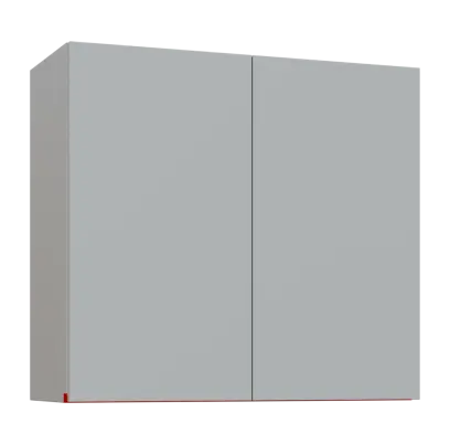 MHCH - 8D horní skříňka, 2-dveřová, 730x800x300, světle šedá, profil červený