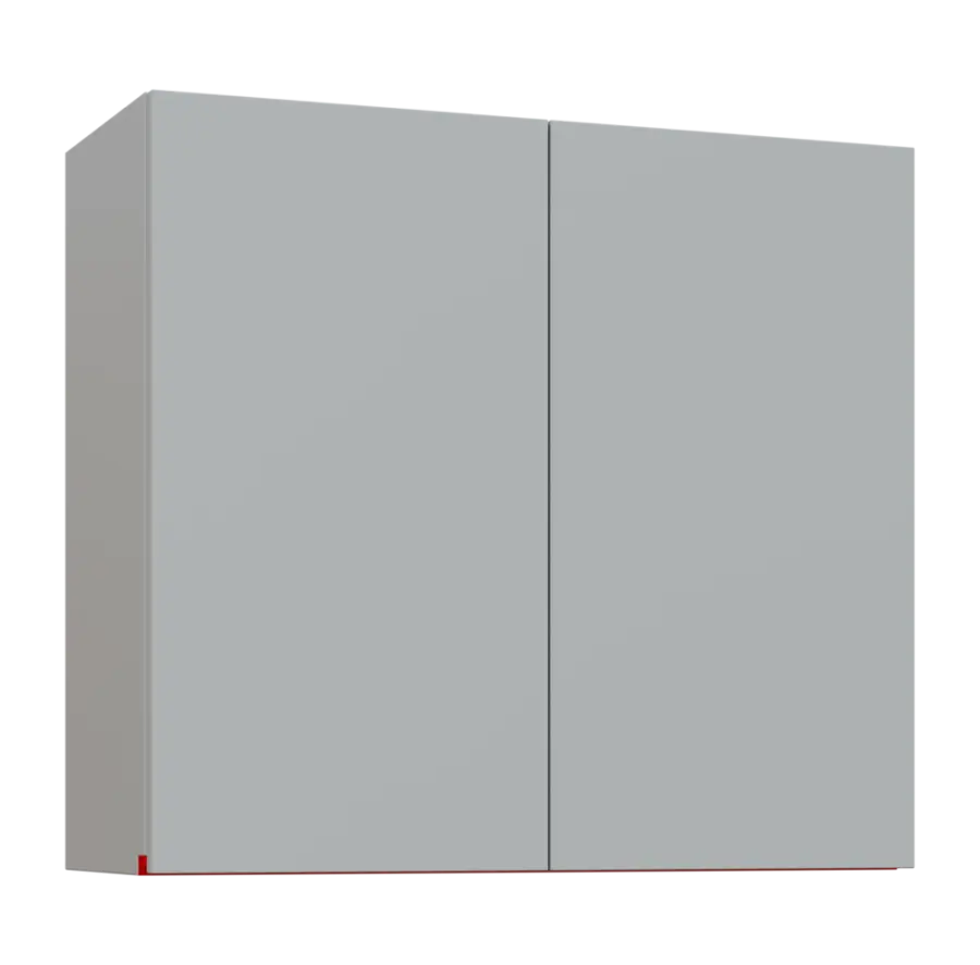 MHCH - 8D horní skříňka, 2-dveřová, 730x800x300, světle šedá, profil červený