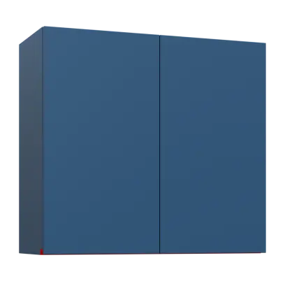MHCH - 8D horní skříňka, 2-dveřová, 730x800x300, hlubinná modrá, profil červený