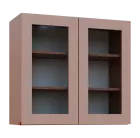MHCH - 8S horní skříňka, 2-dveřová, prosklená, 730x800x300, pudrově růžová, profil burgundy