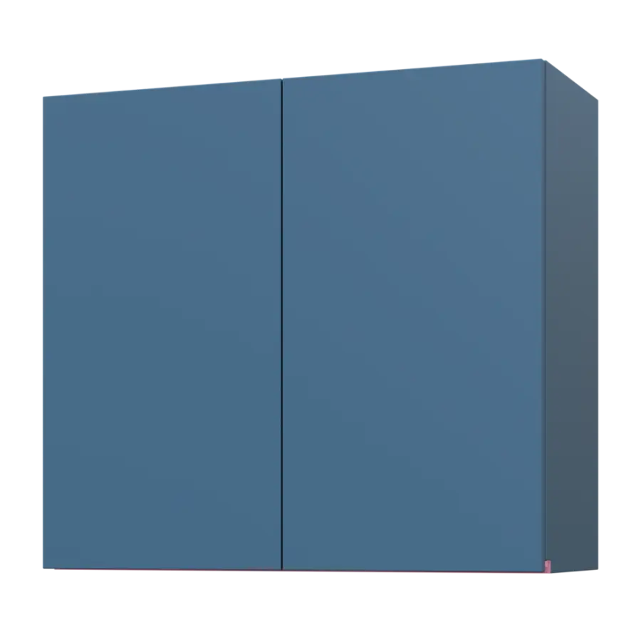 MHCHR - 8 horní skříňka, 1-dveřová, rohová, levá, 730x800x300, šedomodrá, profil světle růžový