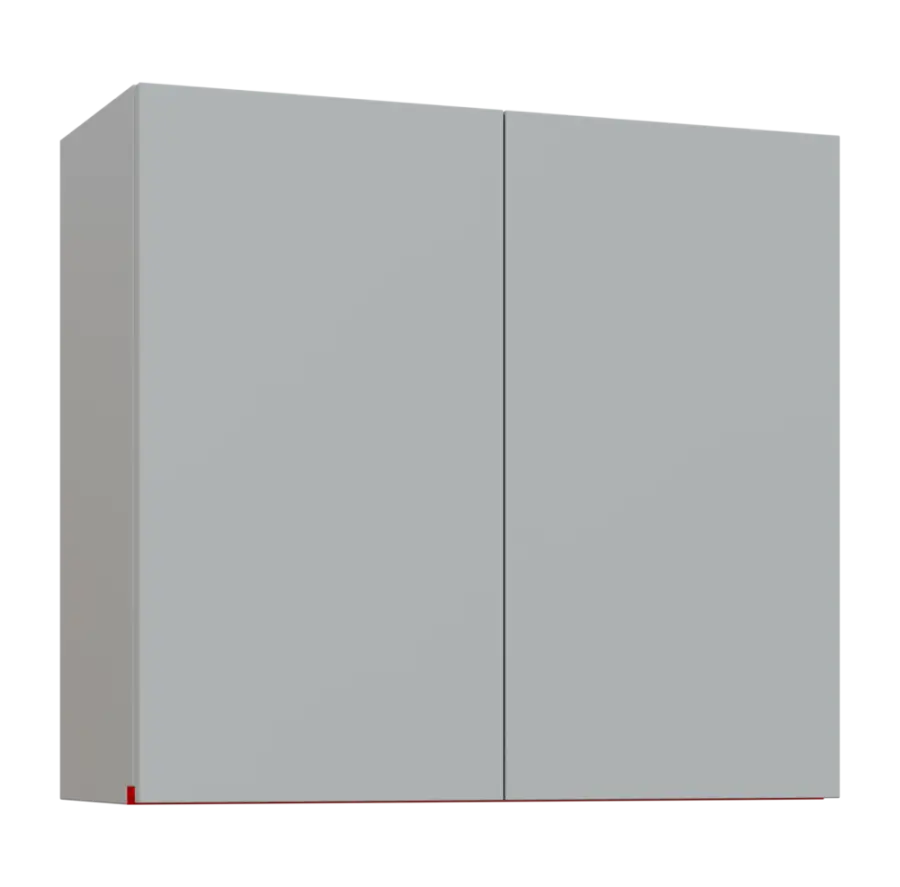 MHCHR - 8 horní skříňka, 1-dveřová, rohová, pravá, 730x800x300, světle šedá, profil červený