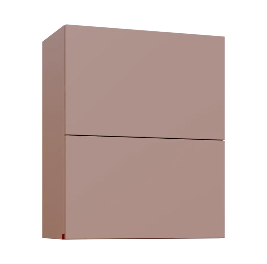 MHCHVV - 6D horní skříňka, 2 výklopy, 730x600x300, pudrově růžová, profil burgundy