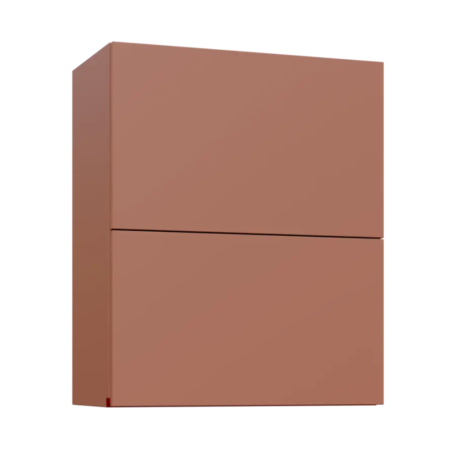 MHCHVV - 6D horní skříňka, 2 výklopy, 730x600x300, pudrově hnědá, profil burgundy