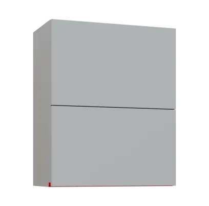 MHCHVV - 6D horní skříňka, 2 výklopy, 730x600x300, světle šedá, profil červený