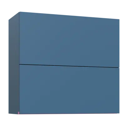 MHCHVV - 8D horní skříňka, 2 výklopy, 730x800x300, šedomodrá, profil světle růžový