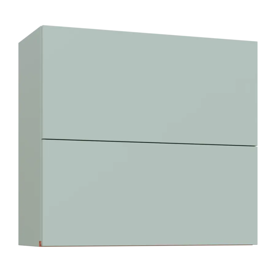 MHCHVV - 8D horní skříňka, 2 výklopy, 730x800x300, šedozelinkavá, profil béžově růžový