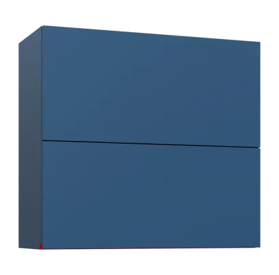 MHCHVV - 8D horní skříňka, 2 výklopy, 730x800x300, hlubinná modrá, profil červený
