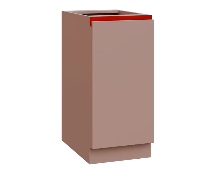 MHCS - 4D spodní skříňka, 1-dveřová, pravá, 920x400x600, pudrově růžová, profil burgundy