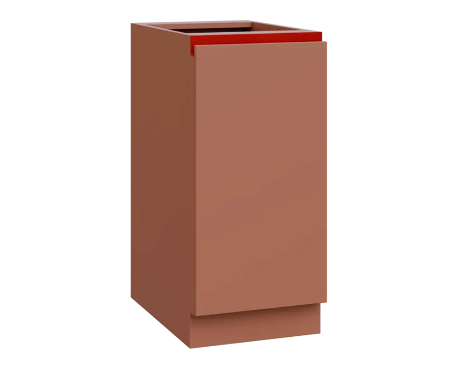 MHCS - 4D spodní skříňka, 1-dveřová, pravá, 920x400x600, pudrově hnědá, profil burgundy