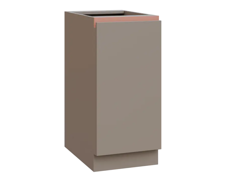 MHCS - 4D spodní skříňka, 1-dveřová, pravá, 920x400x600, taupe hnědá, profil béžově růžový