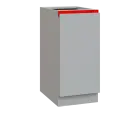 MHCS - 4D spodní skříňka, 1-dveřová, pravá, 920x400x600, světle šedá, profil červený
