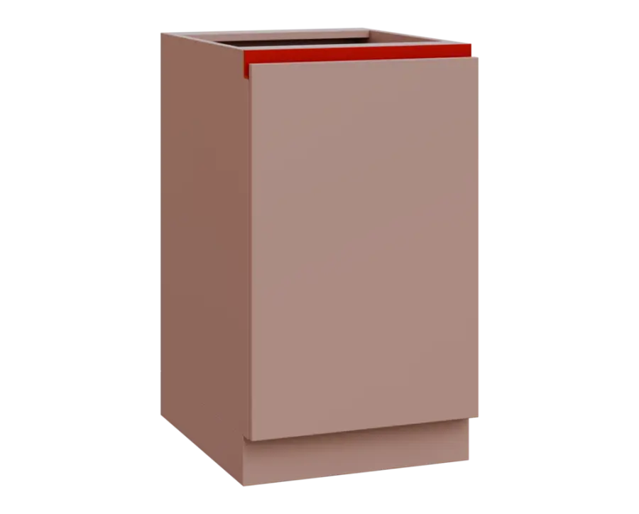 MHCS - 5D spodní skříňka, 1-dveřová, pravá, 920x500x600, pudrově růžová, profil burgundy