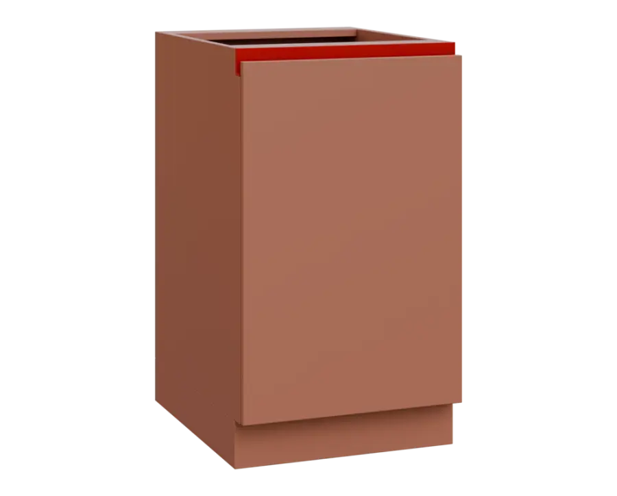 MHCS - 5D spodní skříňka, 1-dveřová, pravá, 920x500x600, pudrově hnědá, profil burgundy