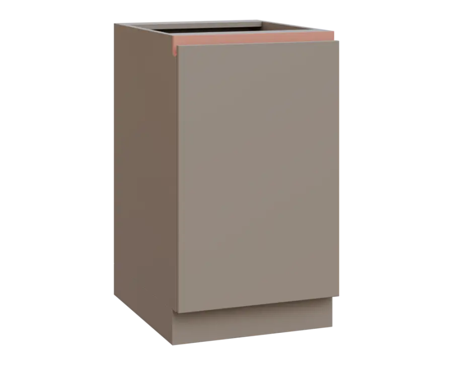 MHCS - 5D spodní skříňka, 1-dveřová, pravá, 920x500x600, taupe hnědá, profil béžově růžový