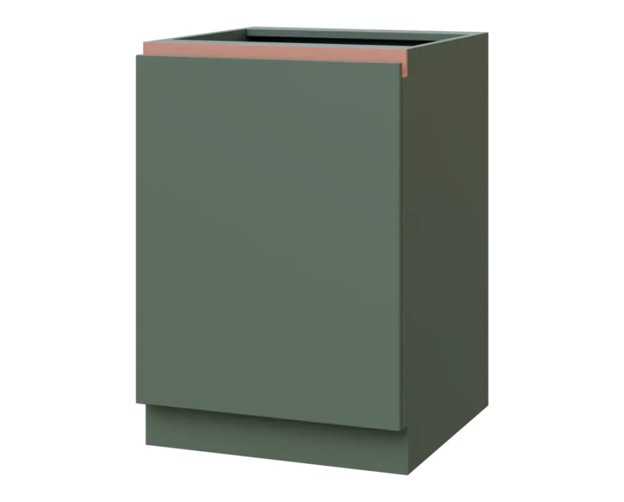 MHCS - 6D spodní skříňka, 1-dveřová, levá, 920x600x600, agáve zelená, profil béžově růžový