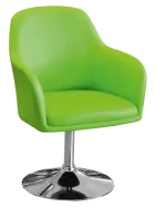 SOFIA křesílko, noha chrom, ekokůže zelená