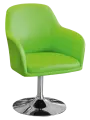 SOFIA křesílko, noha chrom, ekokůže zelená