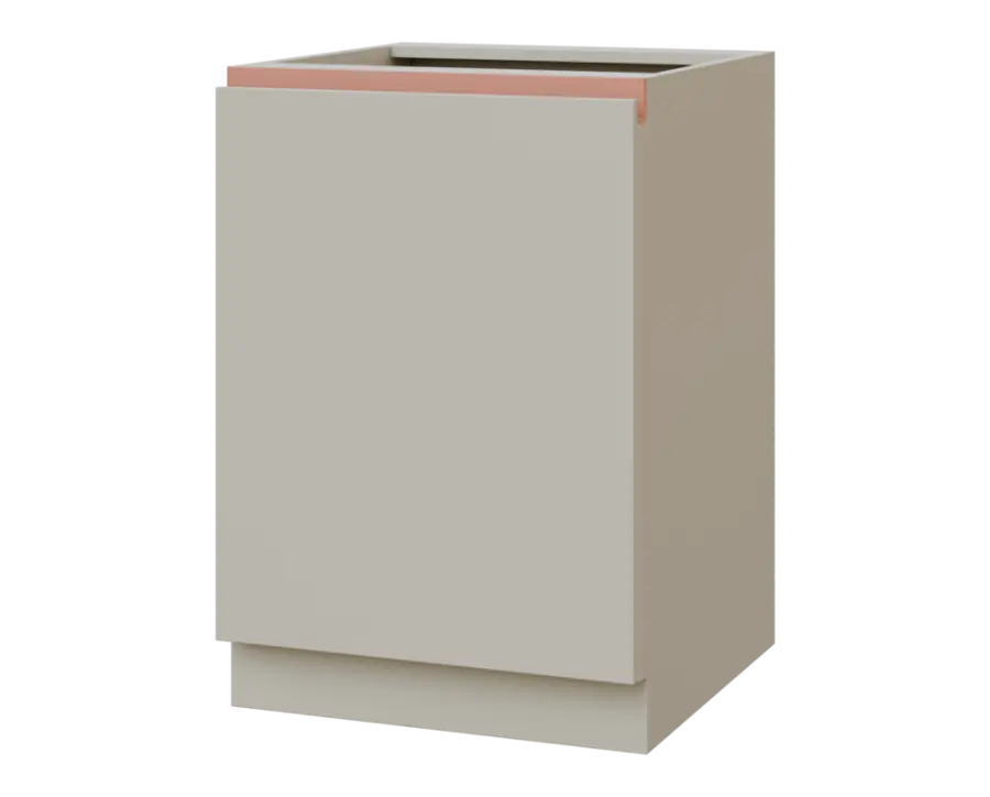 MHCS - 6D spodní skříňka, 1-dveřová, levá, 920x600x600, teplá šedá, profil béžově růžový