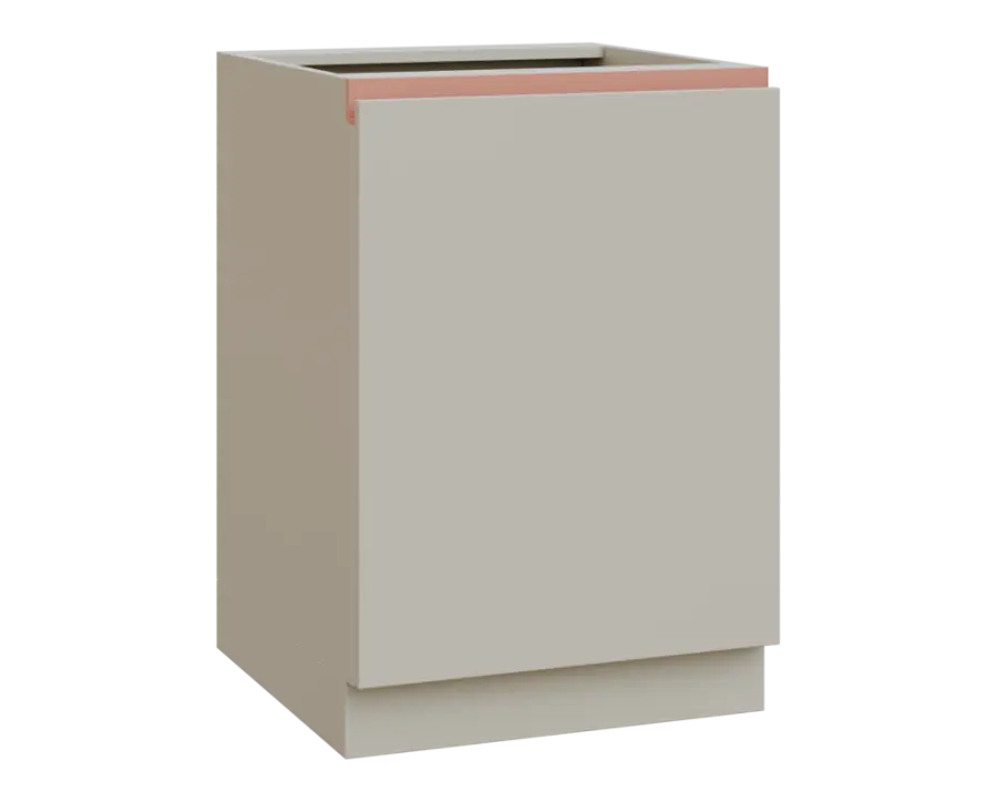 MHCS - 6D spodní skříňka, 1-dveřová, pravá, 920x600x600, teplá šedá, profil béžově růžový