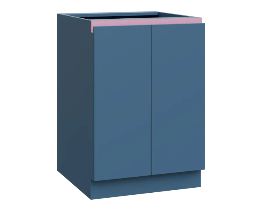 MHCS - 6D2 spodní skříňka, 2-dveřová, 920x600x600, šedomodrá, profil světle růžový