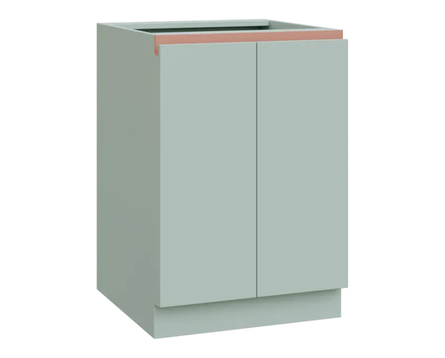 MHCS - 6D2 spodní skříňka, 2-dveřová, 920x600x600, šedozelinkavá, profil béžově růžový