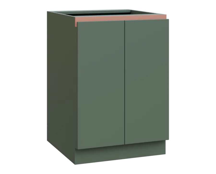 MHCS - 6D2 spodní skříňka, 2-dveřová, 920x600x600, agáve zelená, profil béžově růžový