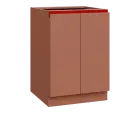 MHCS - 6D2 spodní skříňka, 2-dveřová, 920x600x600, pudrově hnědá, profil burgundy