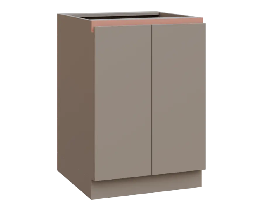 MHCS - 6D2 spodní skříňka, 2-dveřová, 920x600x600, taupe hnědá, profil béžově růžový