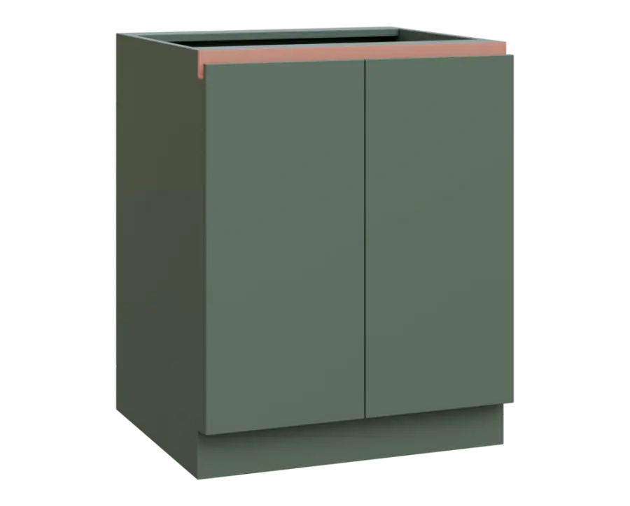 MHCS - 7D spodní skříňka, 2-dveřová, 920x700x600, agáve zelená, profil béžově růžový