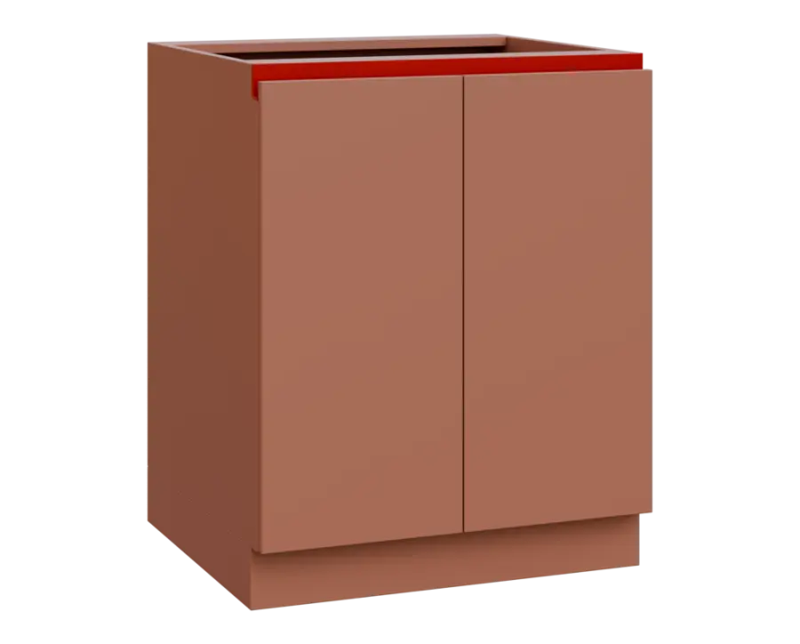 MHCS - 7D spodní skříňka, 2-dveřová, 920x700x600, pudrově hnědá, profil burgundy