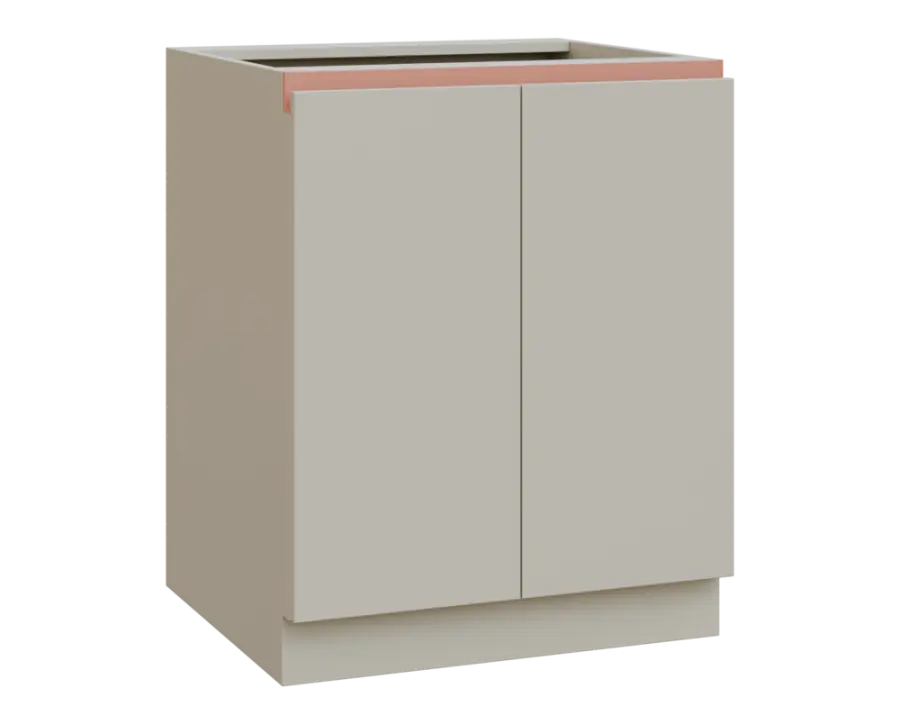 MHCS - 7D spodní skříňka, 2-dveřová, 920x700x600, teplá šedá, profil béžově růžový