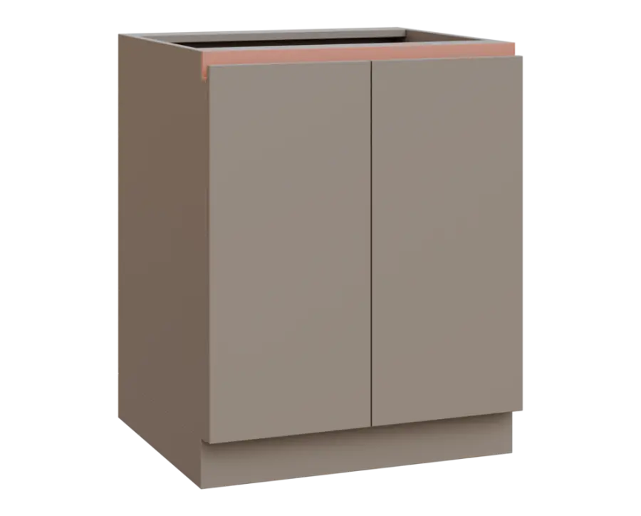 MHCS - 7D spodní skříňka, 2-dveřová, 920x700x600, taupe hnědá, profil béžově růžový