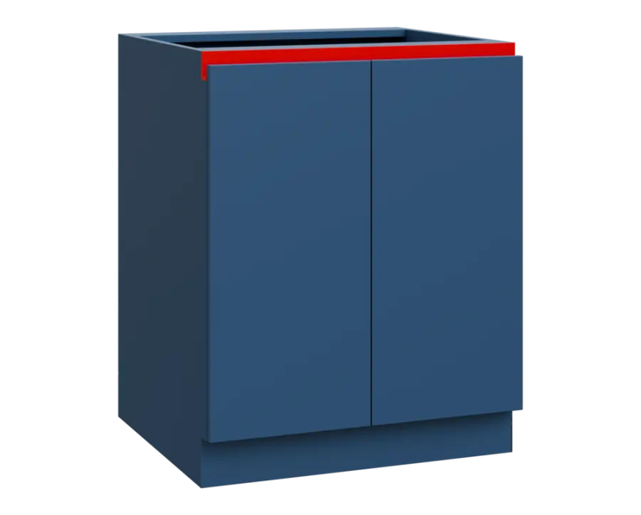 MHCS - 7D spodní skříňka, 2-dveřová, 920x700x600, hlubinná modrá, profil červený