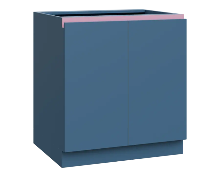 MHCS - 8D spodní skříňka, 2-dveřová, 920x800x600, šedomodrá, profil světle růžový