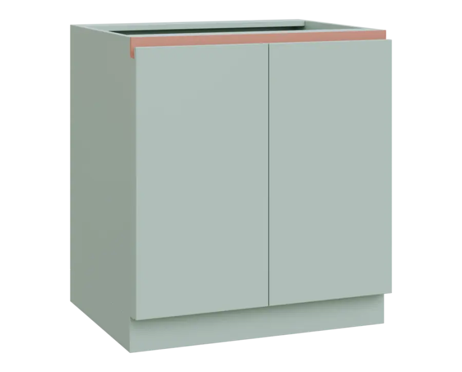 MHCS - 8D spodní skříňka, 2-dveřová, 920x800x600, šedozelinkavá, profil béžově růžový