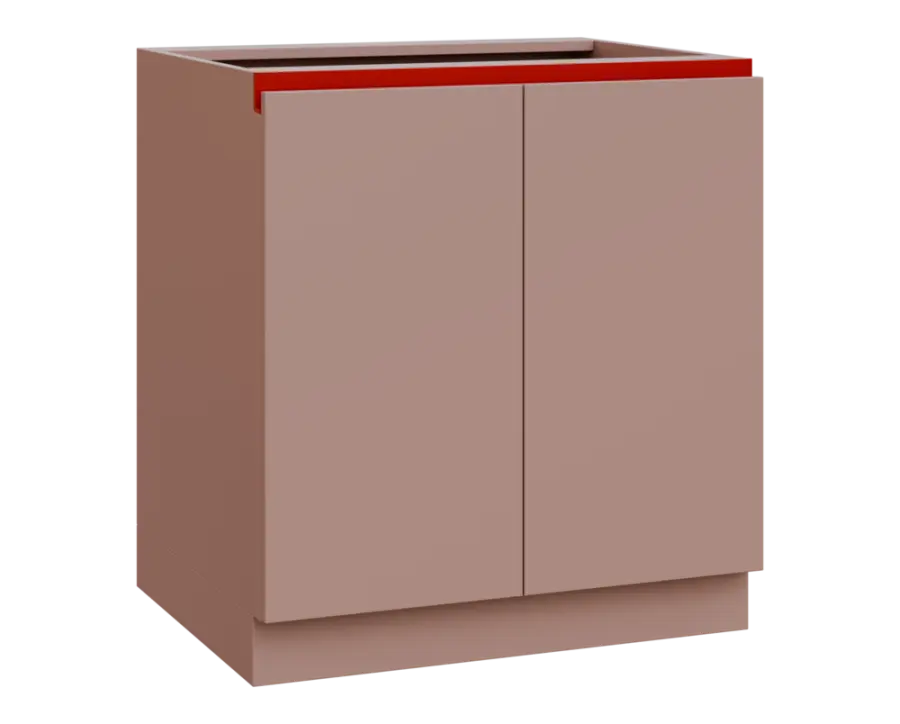 MHCS - 8D spodní skříňka, 2-dveřová, 920x800x600, pudrově růžová, profil burgundy