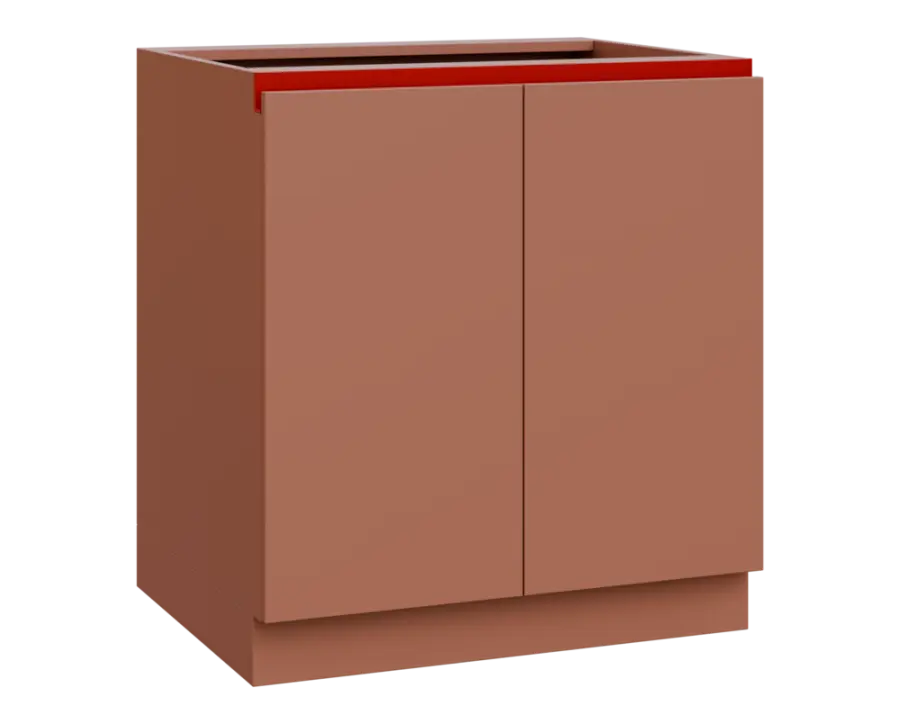 MHCS - 8D spodní skříňka, 2-dveřová, 920x800x600, pudrově hnědá, profil burgundy