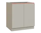 MHCS - 8D spodní skříňka, 2-dveřová, 920x800x600, teplá šedá, profil béžově růžový