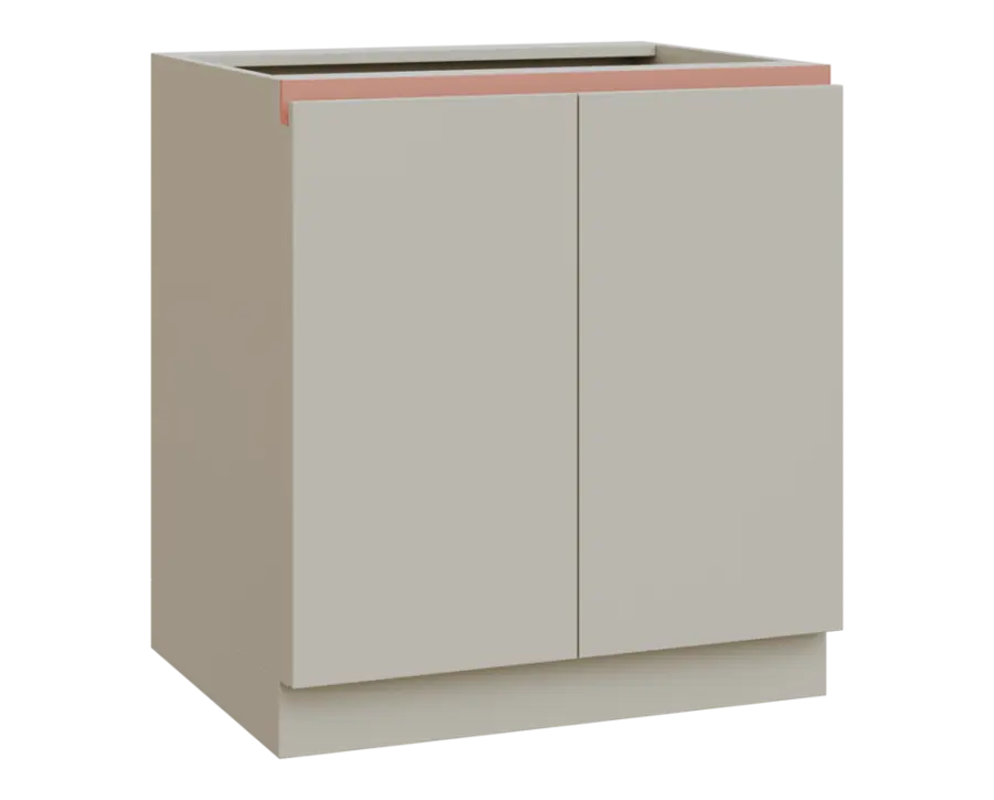 MHCS - 8D spodní skříňka, 2-dveřová, 920x800x600, teplá šedá, profil béžově růžový